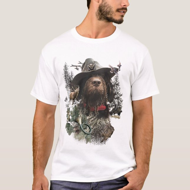 T-shirt Pointeur À poils durs allemand (Devant)