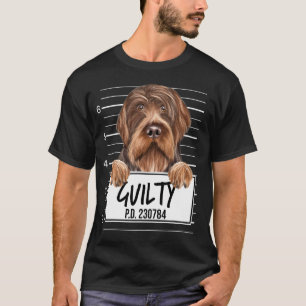 T-shirt Pointeur à poils durs Griffon Mugshot Coupable Chi