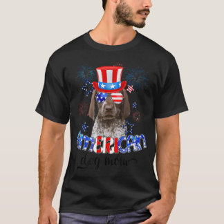 T-shirt Pointeur Allemand Raccourci Drôle Portant Sunglass