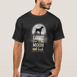 T-shirt Pointeur Anglais L'Amour Du Chien À La Lune