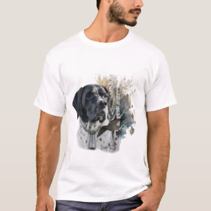 T-shirt Pointeur anglais, Saison de chasse en bois, Art