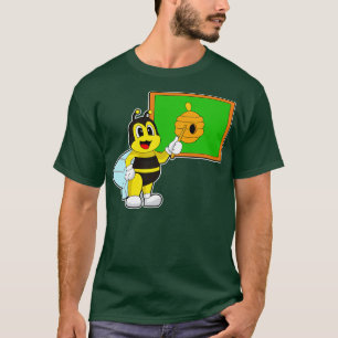 T-shirt Pointeur de l'enseignant d'abeille nid d'abeille