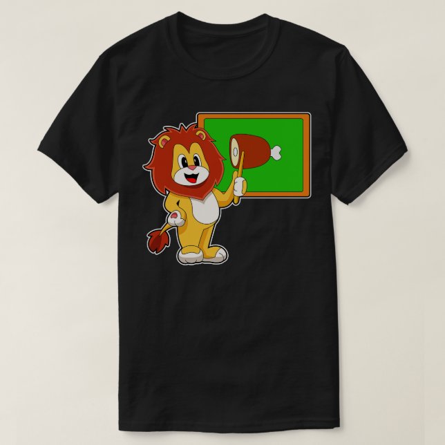 T-shirt Pointeur de l'enseignant de lion viande (Design devant)