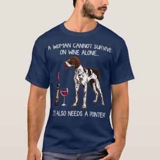 T-shirt Pointeur et vin Drôle Chien