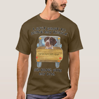 T-shirt Pointeurs de chien de conduite de camion À poils d
