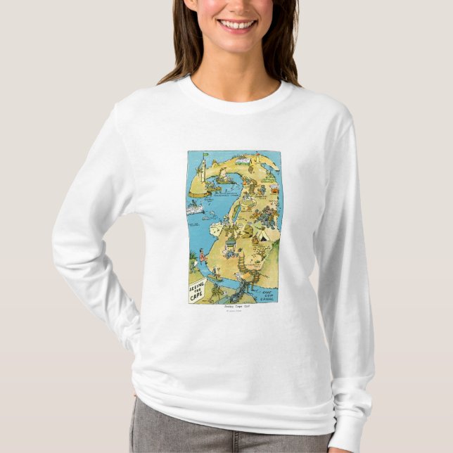 T-shirt Points de bande dessinée d'intérêt sur Cape Cod (Devant)