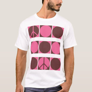 T-shirt Points roses et Brown de paix
