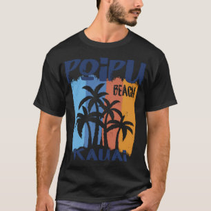 T-shirt Poipu Beach Kauai Plaisir Palmiers colorés
