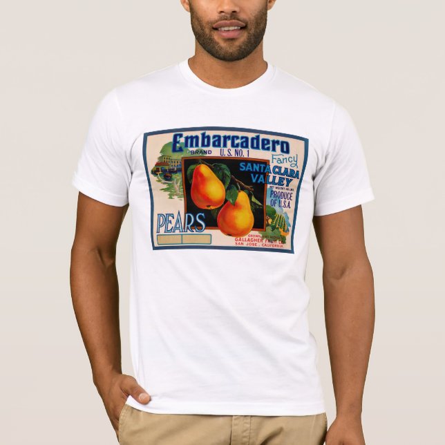 T-shirt Poires de fantaisie d'Embarcadero Santa Clara (Devant)