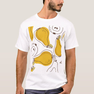T-shirt Poires dessinées à la main Papier peint décoratif
