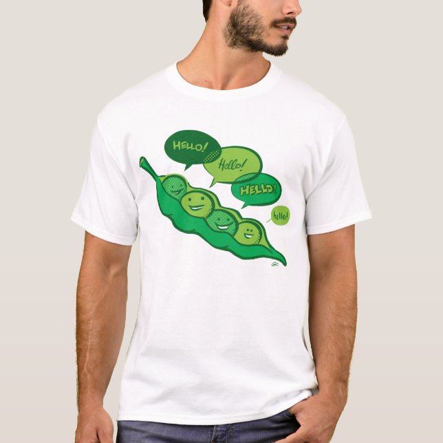 T-shirt Pois dans une chemise de cosse (bonjour) (Devant)