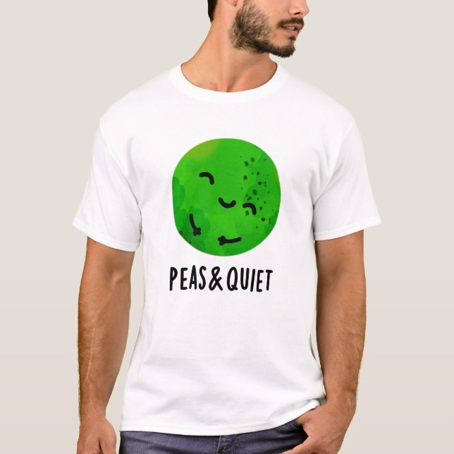 T-shirt Pois Et Pun De Pois De Veggie Drôle Tranquille (Devant)