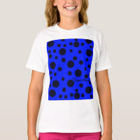 Pois simple Noir moderne sur motif bleu