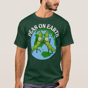 T-shirt Pois Sur Terre Paix Végétarien Et Végétarien