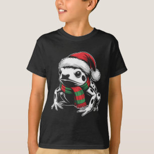 T-shirt Poison Dart Frog Xmas Santa Hat Écharpe Noël Co