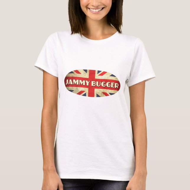 T-shirt Poisseux lambinez sur le drapeau d'Union Jack (Devant)