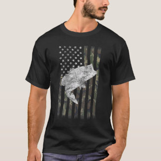 T-shirt Poisson Américain Drapeau USA Patriotique Pour Hom