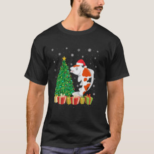 T-shirt Poisson Arbre de Noël Éclairage Chapeau de Père No