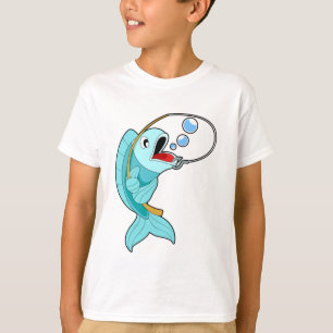 T-shirt Poisson avec canne à pêche