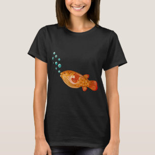 T-shirt Poisson bulles rouges océan mer illustration aquar