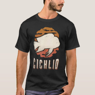 T-shirt Poisson Cichlid Vintage Retro classique animal cou