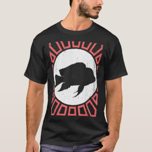 T-shirt Poisson Cichlidé Style Rétro Vintage Animal