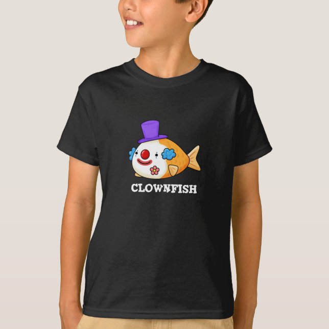T-shirt Poisson clown Funky Animal Poisson Pun Dark BG (Devant)