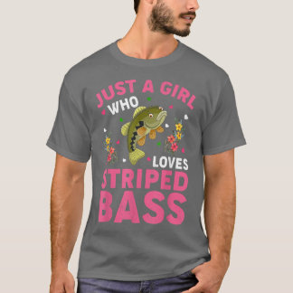 T-shirt Poisson De Basse Étalé Juste Une Fille Qui Aime St