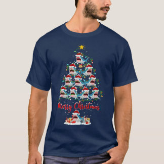 T-shirt Poisson de requin Jeu de Noël Correspondant Père N