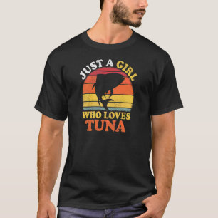 T-shirt Poisson De Thon Vintage Juste Une Fille Qui Aime L