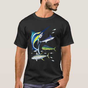 T-shirt Poisson d'eau salée Espadon Mahi Thon Kingfing Atl