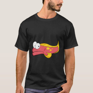 T-shirt Poisson déjanté (rose chaud + jaune)