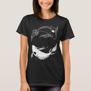 T-shirt poisson d'esprit blanc sur noir atla Classique