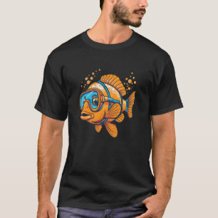 T-shirt Poisson d'été drôle avec masque de plongée pour va