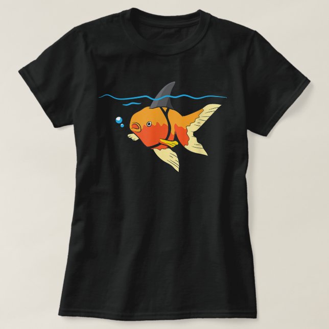 T-shirt Poisson d'or avec requin Fin Cool Créatures de la  (Design devant)