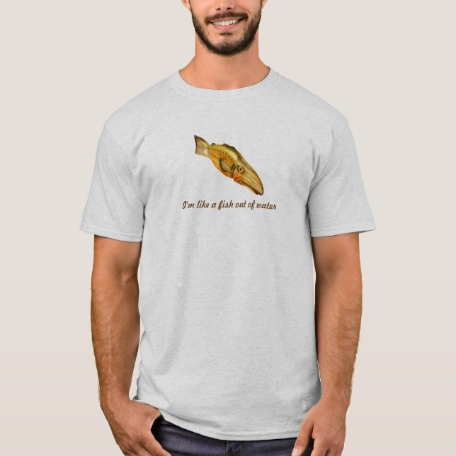 T-shirt poisson en bois (Devant)