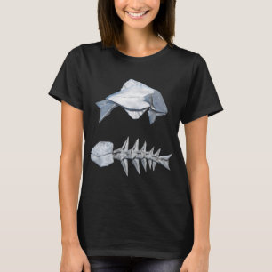 T-shirt Poisson en origami et arête de poisson