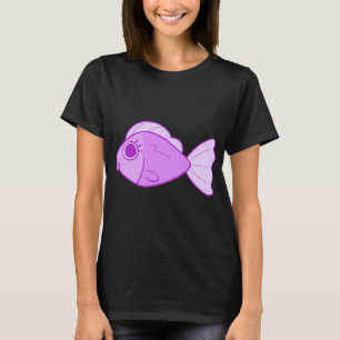 T-shirt Poisson Girly Violet