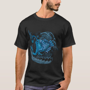 T-shirt Poisson Grincheux Bleu