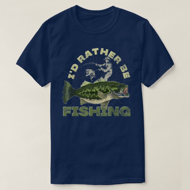 T-shirt Poisson Hobby Id Plutôt Être Pêche Rod Drôle Pêche (Design devant)
