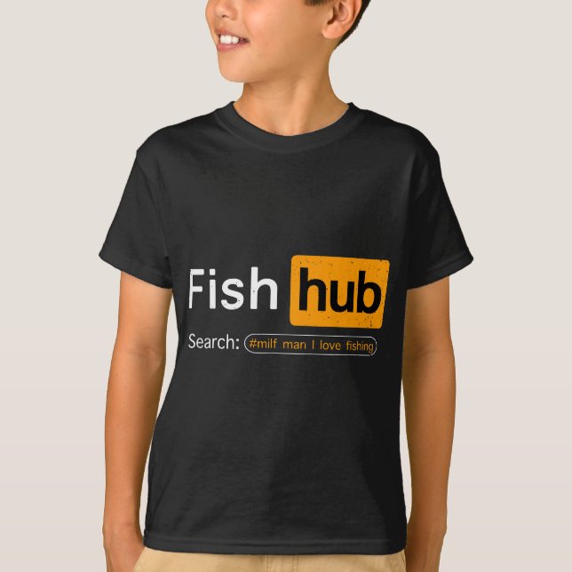 T-shirt Poisson Hub Funny Dirty Pêche Plaisanterie MILF Ho (Devant)