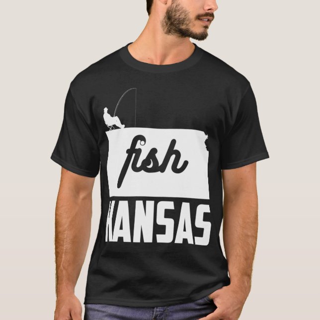 T-shirt Poisson Kansas State Pride Empreinte de pêche (Devant)