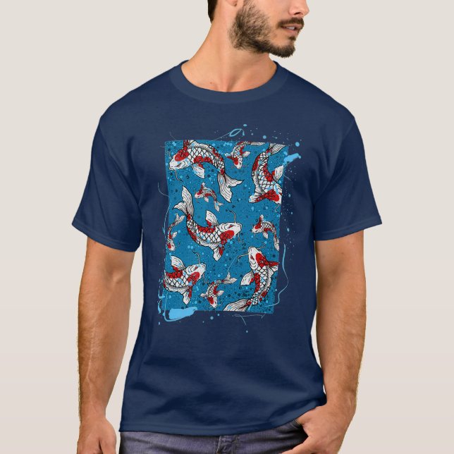 T-shirt Poisson Koi Asiatique Dans L'Eau Koi Pond (Devant)