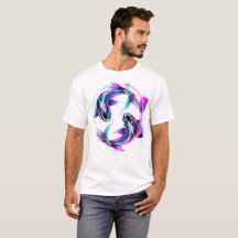 Poisson Koi Néon Yin Yang Art Graphique