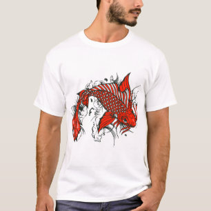 T-shirt Poisson koi tattoo fish japonais dessin old scool