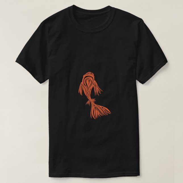 T-shirt Poisson koi transparent orange (Design devant)