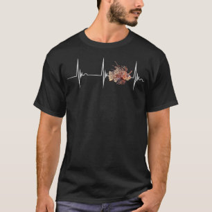 T-shirt Poisson Lion Lover Hearbeat EKG Pulse Fish