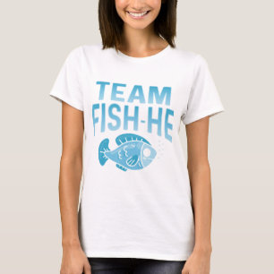 T-shirt Poisson Lui Ou Poisson Elle Sexe Révéler Fête Fami