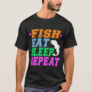 T-shirt poisson manger dormir répéter