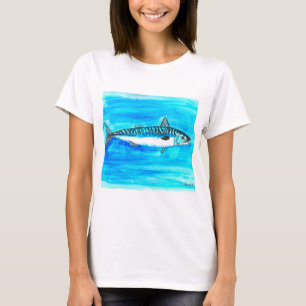 T-shirt Poisson maquereau aquarelle océan sous la mer